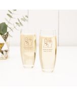 Personalized Stemless Toasting Champagne Flute Wedding Favor Gift