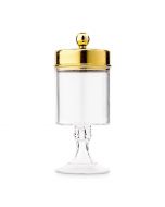 Small Clear Plastic Wedding Favor Container Set - Cylinder Cup With Gold Lid (2)