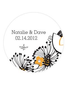 Small Personalized Floral Fusion Wedding Favor Sticker