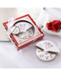 "A Slice of Love" Stainless-Steel Pizza Cutter in Miniature Pizza Box