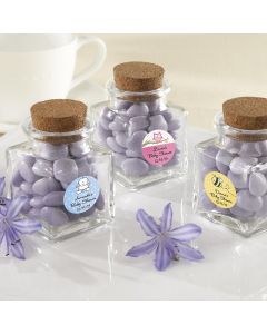 "Petite Treat" Personalized Square Glass Favor Jar (Set of 12) (Baby)