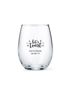 Personalized Stemless Wine Glass 9oz - Monogram