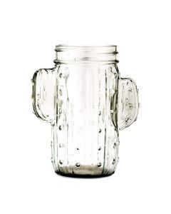 12 Oz. Cactus Mason Jar Drinking Glass - Clear