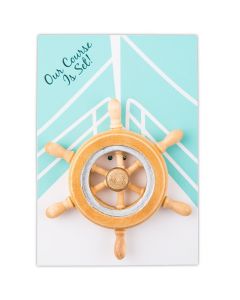 "Our Course Is Set" Boat Wheel Magnet Favor Gift (6)