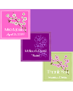 Cherry Blossom Square Tags & Labels