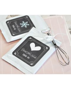 Chalkboard Wedding Personalized Hot Cocoa + Optional Heart Whisk