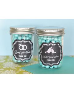 Chalkboard Wedding Personalized Mini Mason Jars