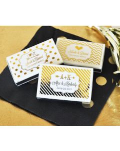 Metallic Foil Personalized Wedding Match Boxes (set of 50)