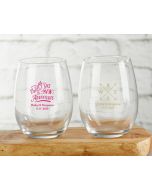 Personalized 9 oz. Stemless Wine Glass - Travel and Adventure