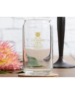 Personalized 16 ounce Can Glass - Tropical Chic